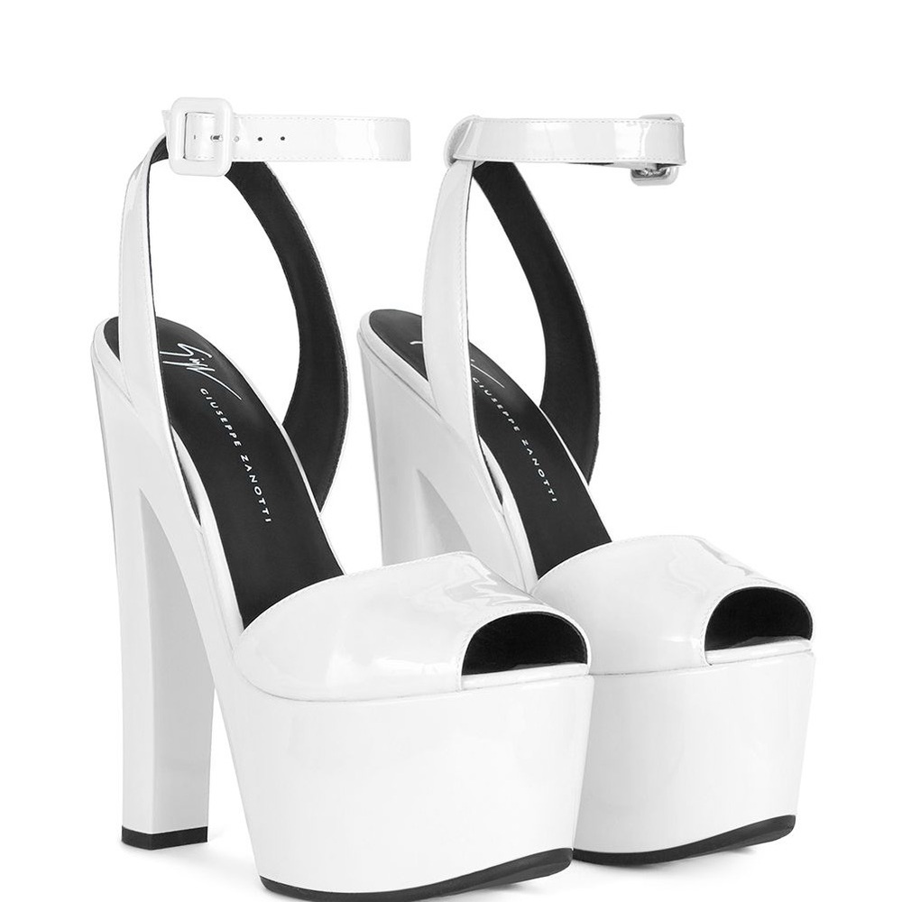 Giuseppe Zanotti White Patent Leather Heels